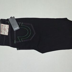 True Religion Ricky Relaxed Straight Jeans Black Size-33x34 NWT
